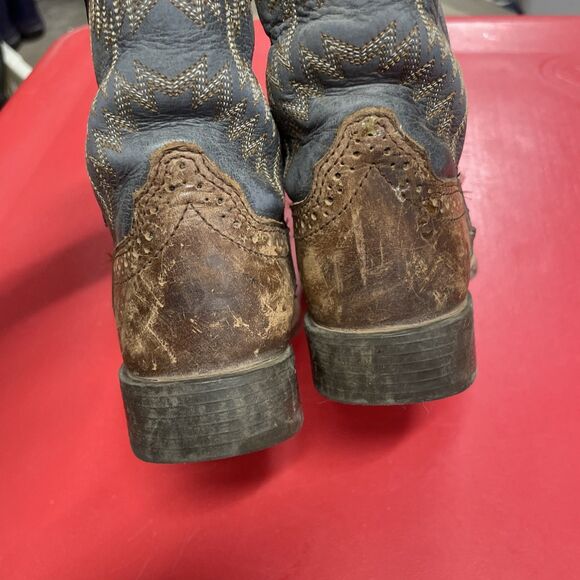 Ariat Cowboy Boots Toddler Size 8 Leather Blue - Picture 2 of 8